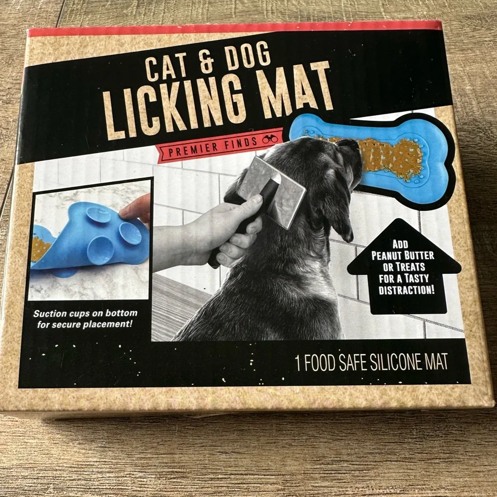 Cat And Dog Licking Mat. Add Peanut Butter Or Treats. Suction Cups On Bottom.